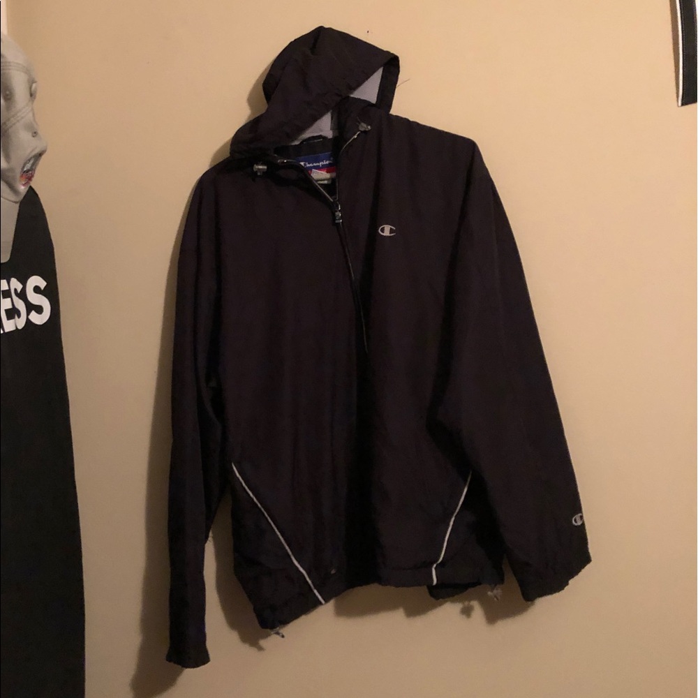 Men’s Black Champion Windbreaker Medium